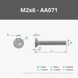 M2 Flat Head Cap Machine Screws (FHCS)