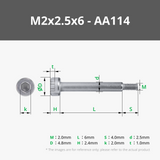 M2 Socket Head Shoulder Machine Screws (SHSS)