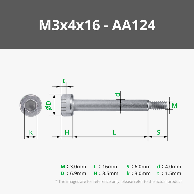 M3 Socket Head Shoulder Machine Screws (SHSS)