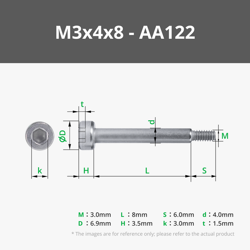 M3 Socket Head Shoulder Machine Screws (SHSS)