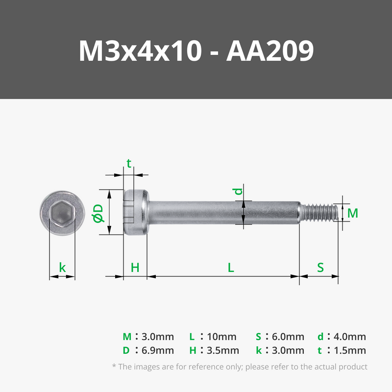 M3 Socket Head Shoulder Machine Screws (SHSS)