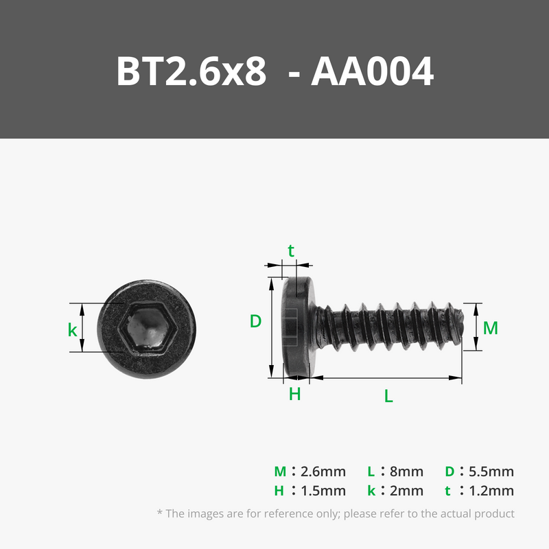 BT2.6 Socket Head Cap Self Tapping Screw (SHCS)