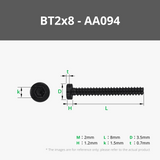 BT2 Socket Head Cap Self Tapping Screws (SHCS)