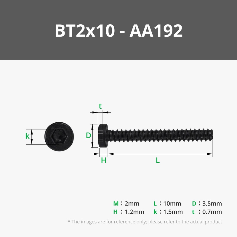 BT2 Socket Head Cap Self Tapping Screws (SHCS)