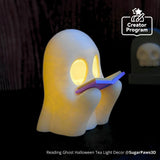 Reading Ghost Halloween Tea Light Decor