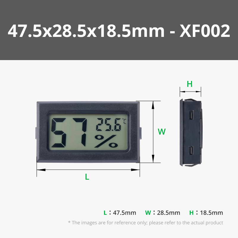 Rectangular Embedded Electronic Digital Thermometer Hygrometer